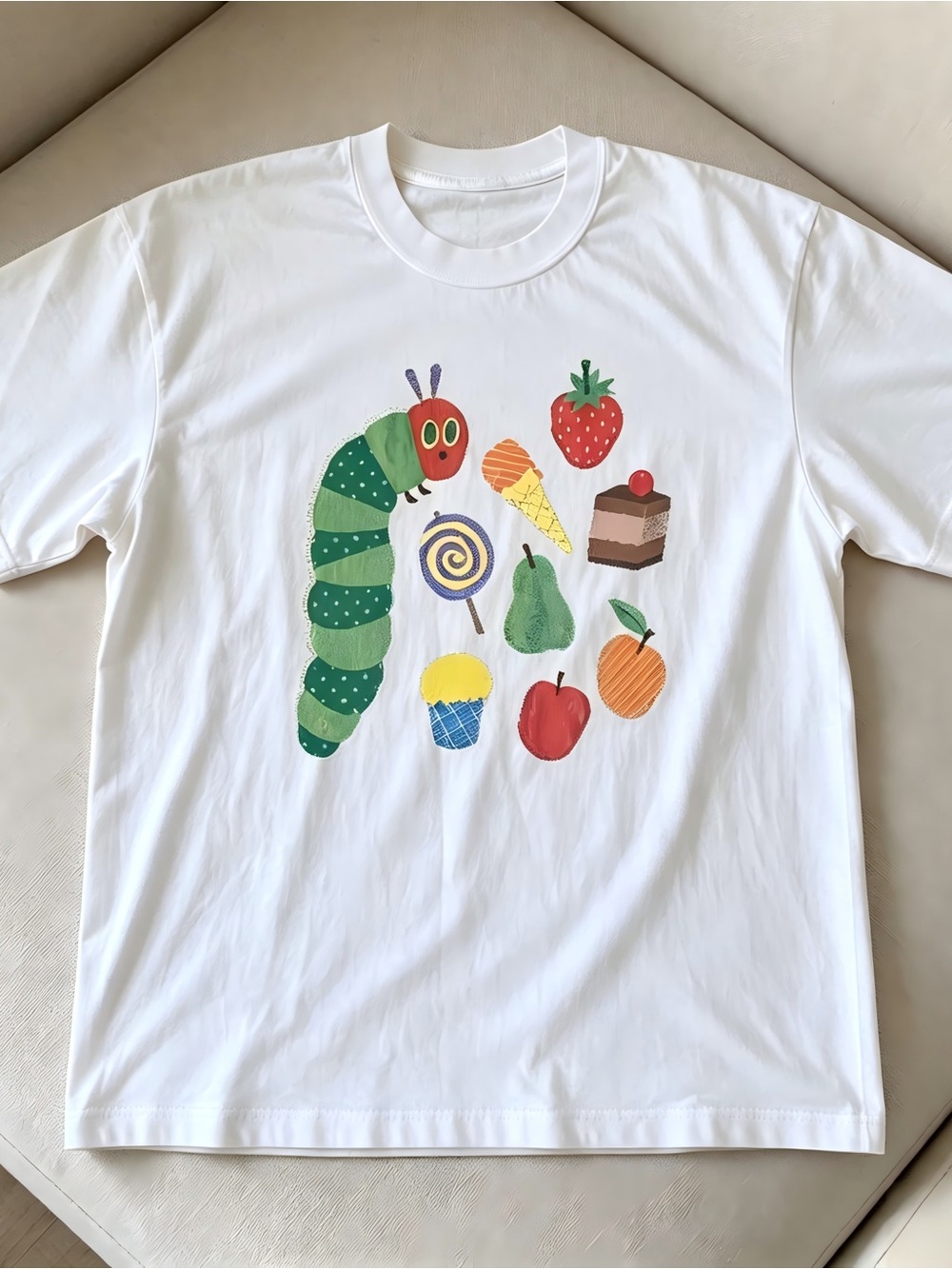The Very Hungry Caterpillar white Womens Mens T-shirt Unisex